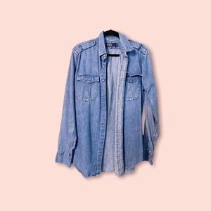 Heavy Vintage Ralph Lauren Denim Shirt with Front Chest Pockets